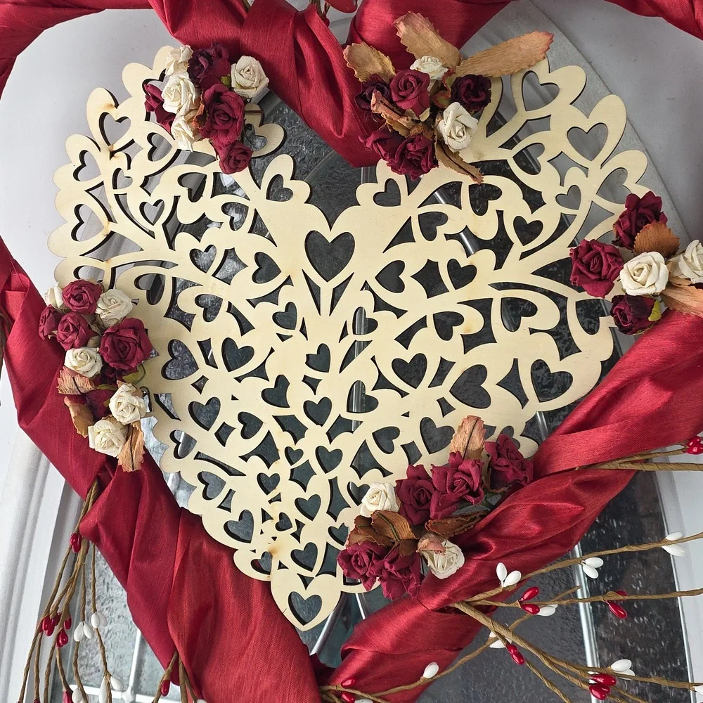 Valentines Day Vintage Romantic Victorian Inspired Wreath NEW